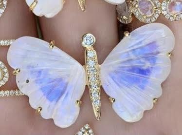 Moonstone Butterfly Diamond Ring