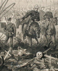 The grim reality of iSandlwana is evident in this detail from an eye-witness sketch of burying the dead by Melton Prior; Prior's sketch was censored for publication at the time, but is published in its original form in 'Zulu Rising'.