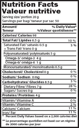 Inca's Gold Organic White Chia Seeds Nutritional Information