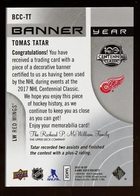 Image of 2017-18 SP Game Used Banner Year Centennial Classic '17 Tomas Tatar Relic