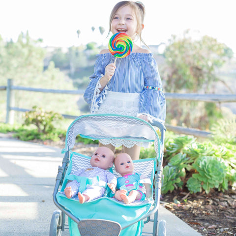 Zig Zag Twin Jogger Stroller in Gender Neutral Print