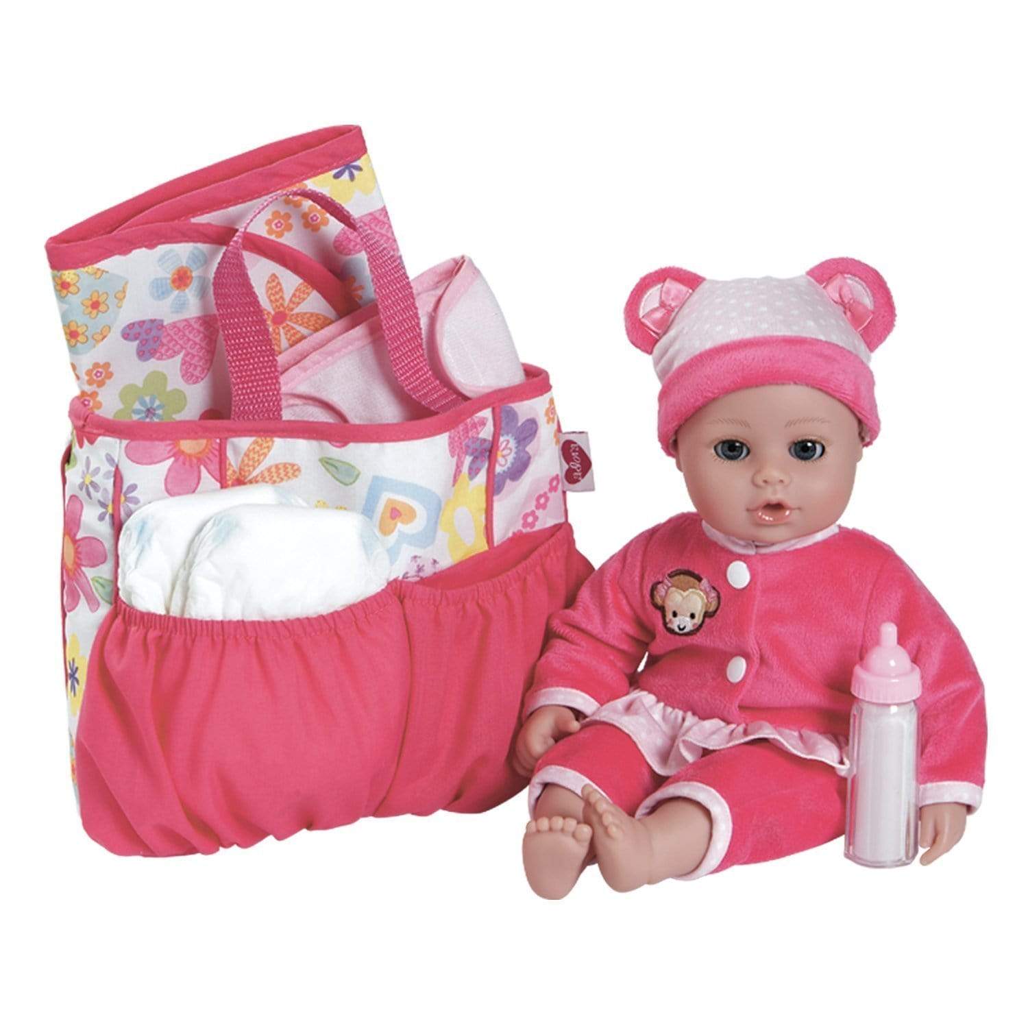 Adora Baby Diaper Bag in Fun Pink Floral Adora