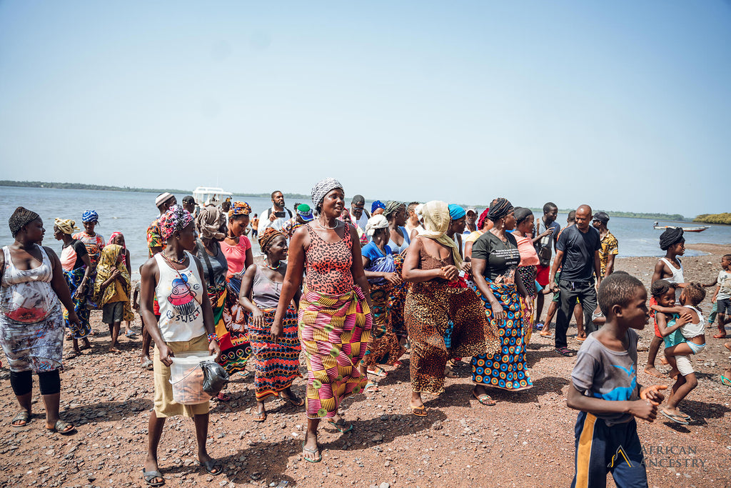 Sierra Leone Tasso Women walking together away from the beach