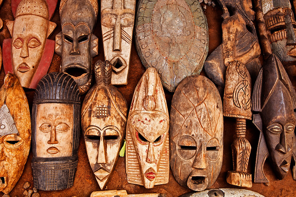 Ghana Masks made of wood
