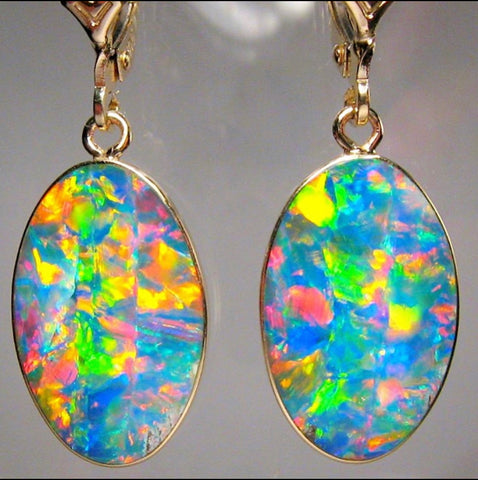 Natural opal earrings 