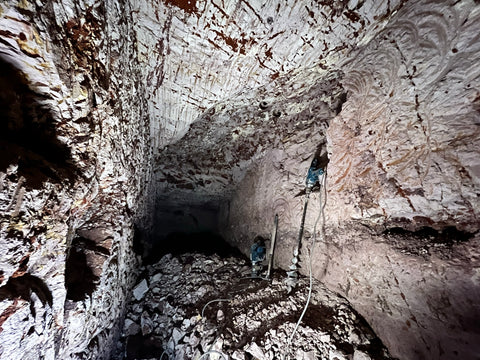 Underground work undertaken with a jackpick and drill on Donna's Rush opal field 45 kilometres north ofCoober Pedy.