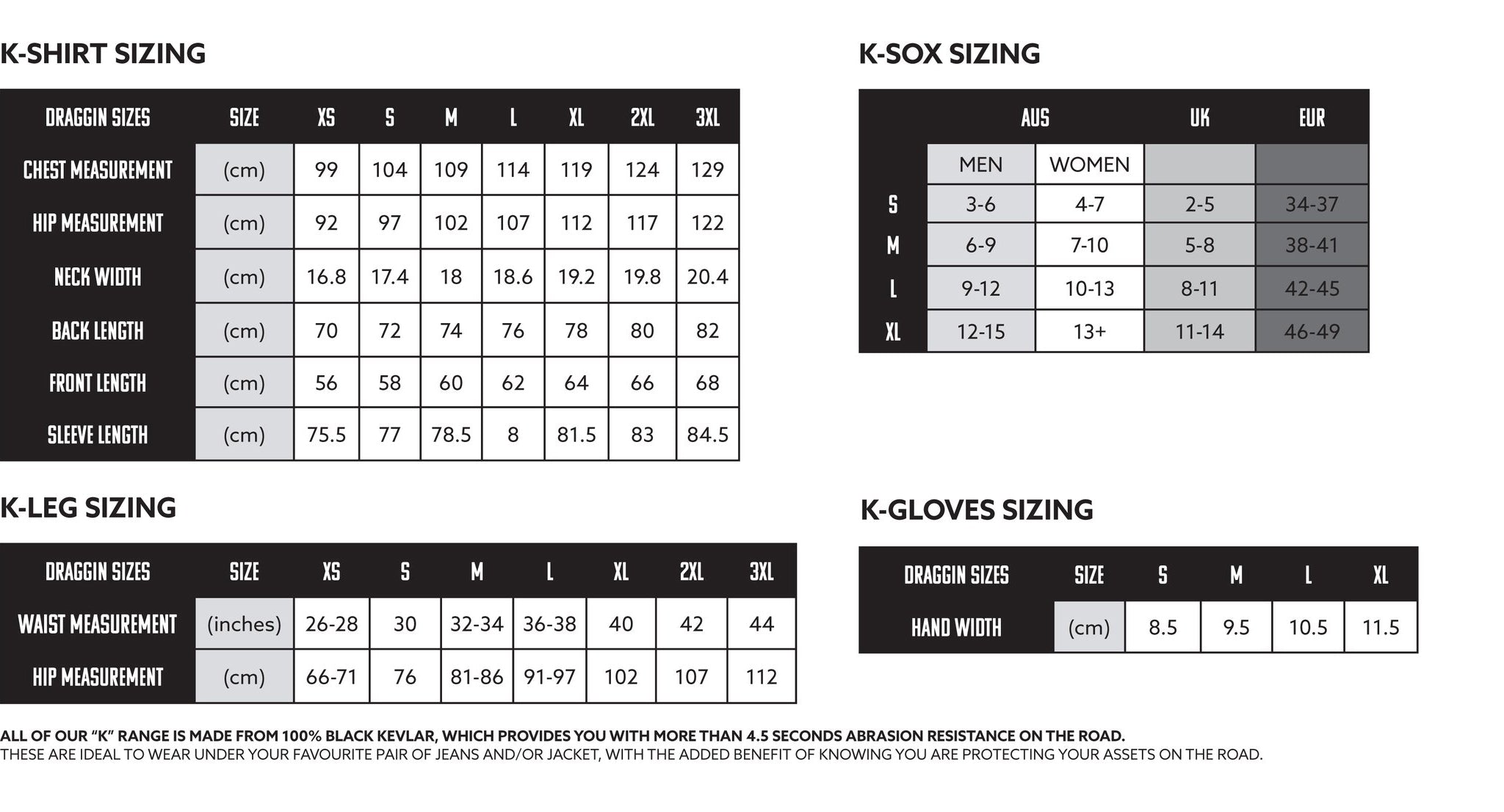 SIZING GUIDES – DRAGGIN JEANS
