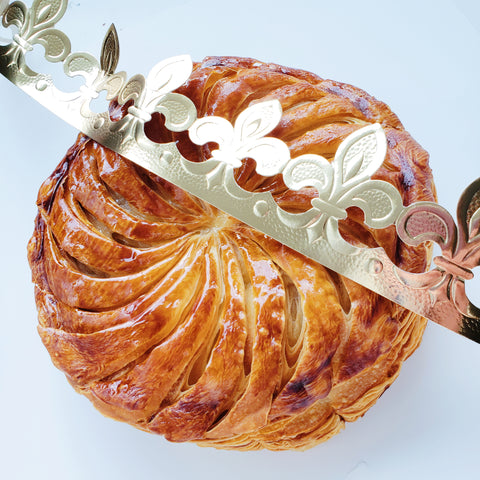 Galette des rois or Kings cake at Yann Haute Patisserie, authentic French bakery in Calgary using only quality and natural ingredients for the best cakes, macarons, croissants, bread and chocolates.