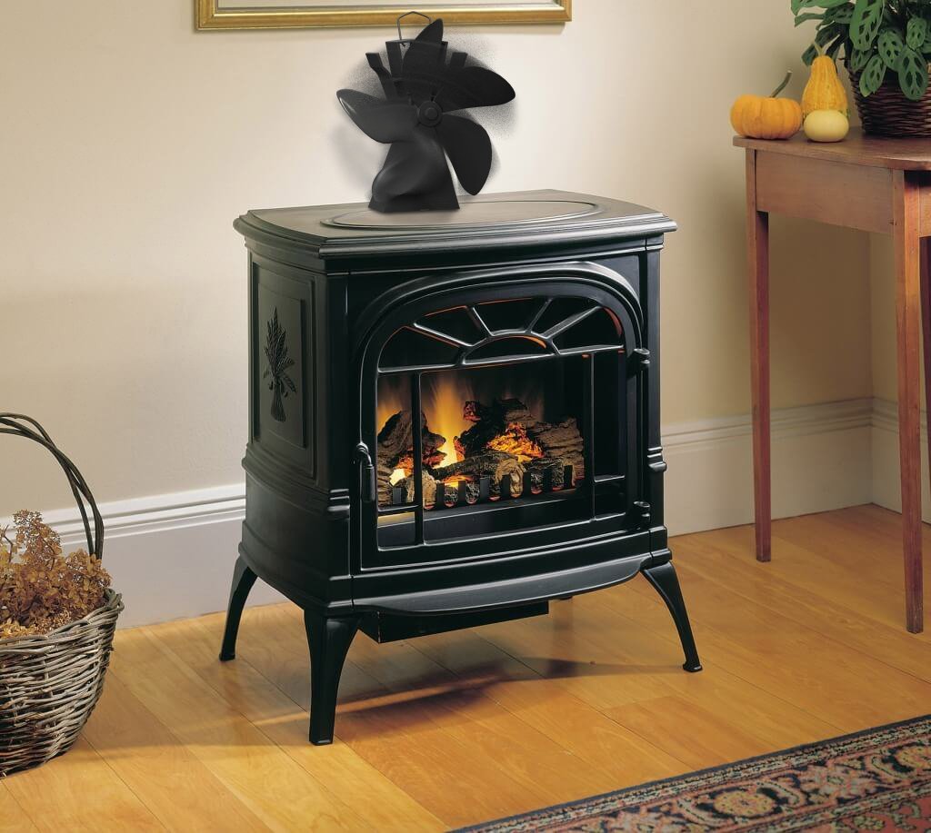 Wood Stove Heat Powered Fan Powerful 4 Blades Fireplace Fan