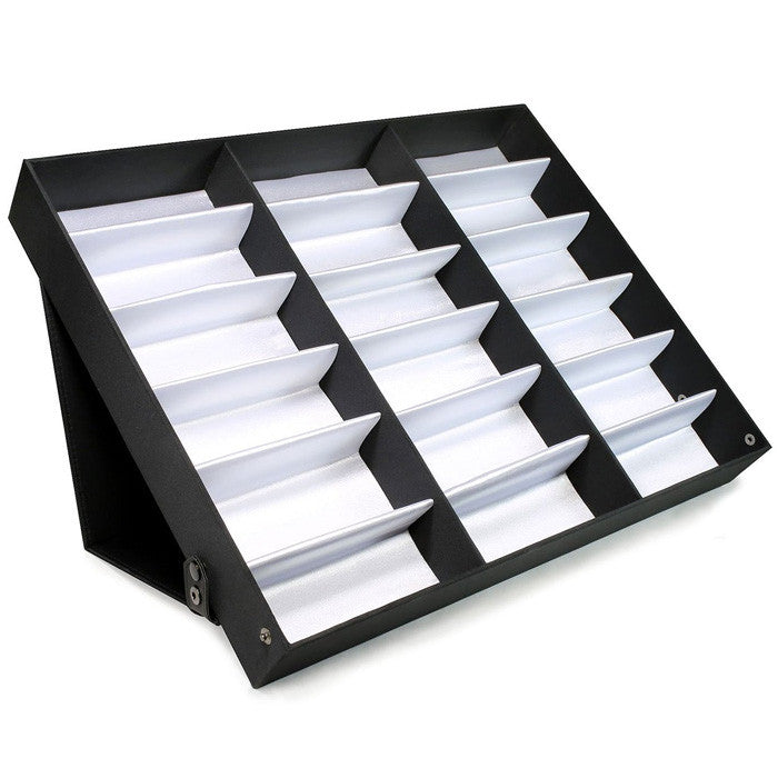 Felji 18 Piece Sunglass Eyewear Display Tray Case Stand