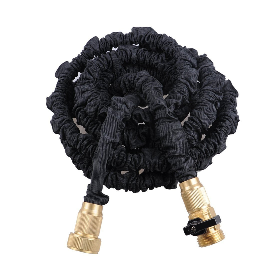Felji 50 Ft Expanding Garden Hose In Black With Solid Brass Fitting