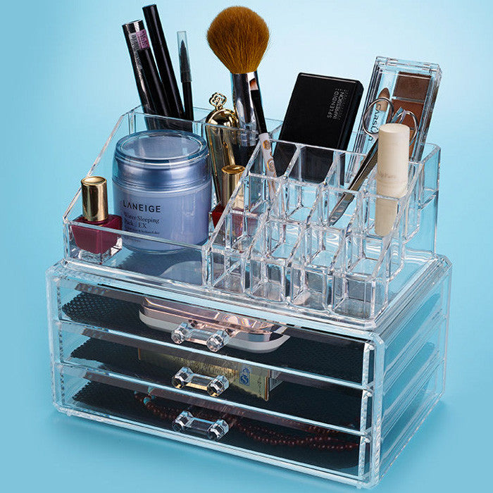 Felji Acrylic Jewelry & Makeup Organizer With 3 Drawers 1304