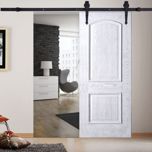 6ft Sliding Track Barn Wood Door Steel Black Sharp Arrow Closet Hardware Set