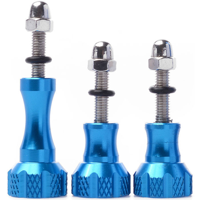 Felji Blue Aluminum Stainless Thumb Knob Bolt Nut Screw Set For Gopro Hd Hero 2/3/4