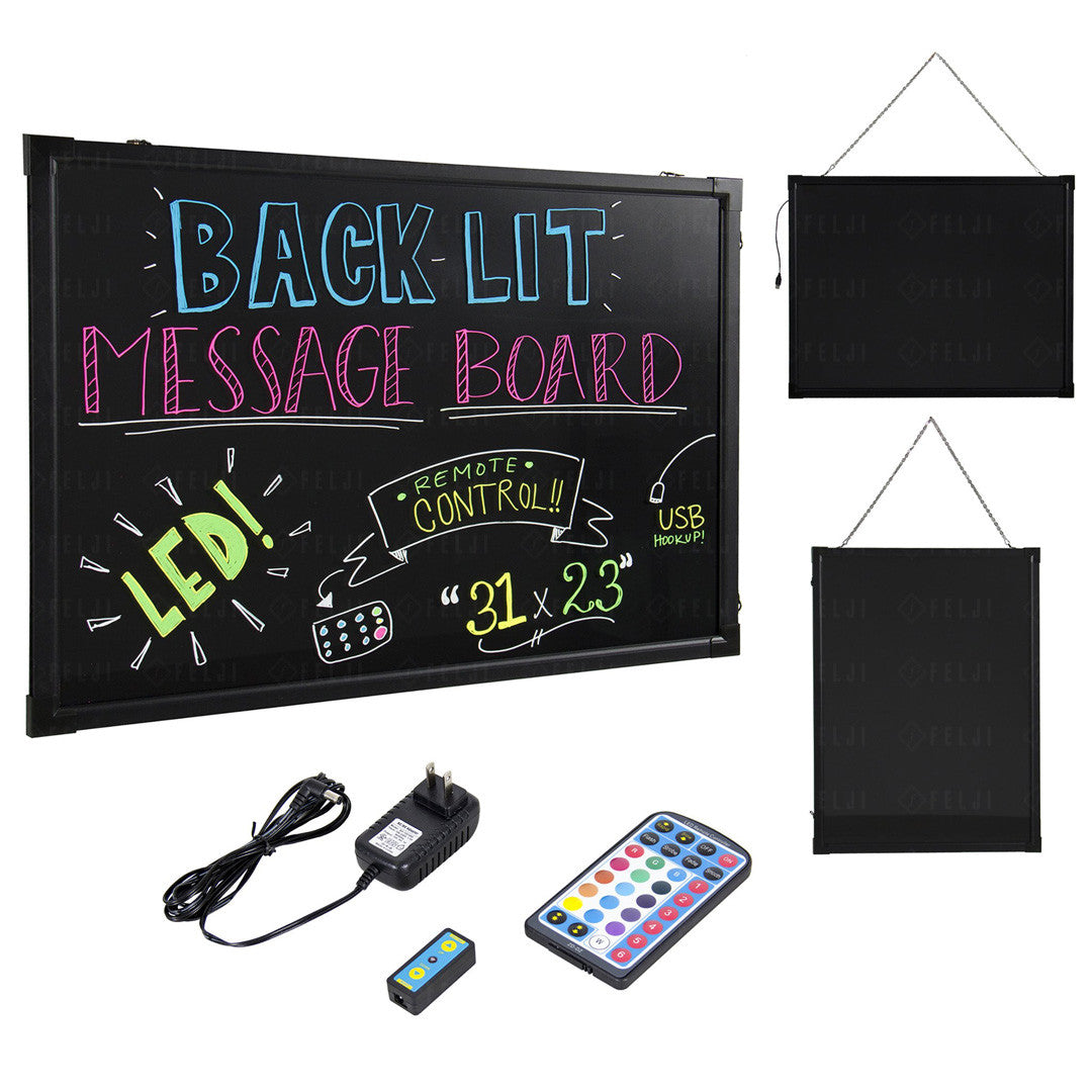 Felji 31x23 Flashing Illuminated Erasable Neon Led Message Board