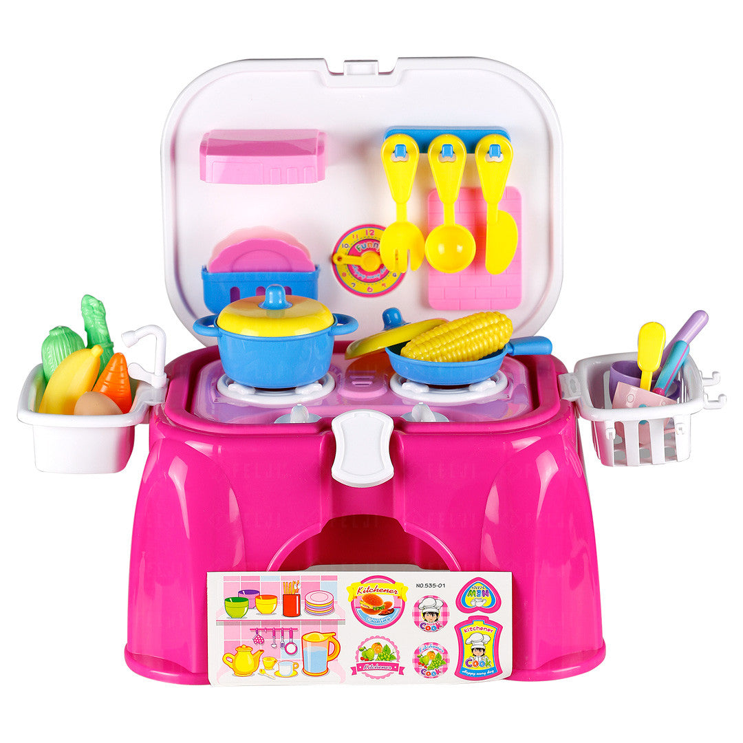 Felji Kids Toy Pretend Kitchen Cooking Playset With Lights & Sounds