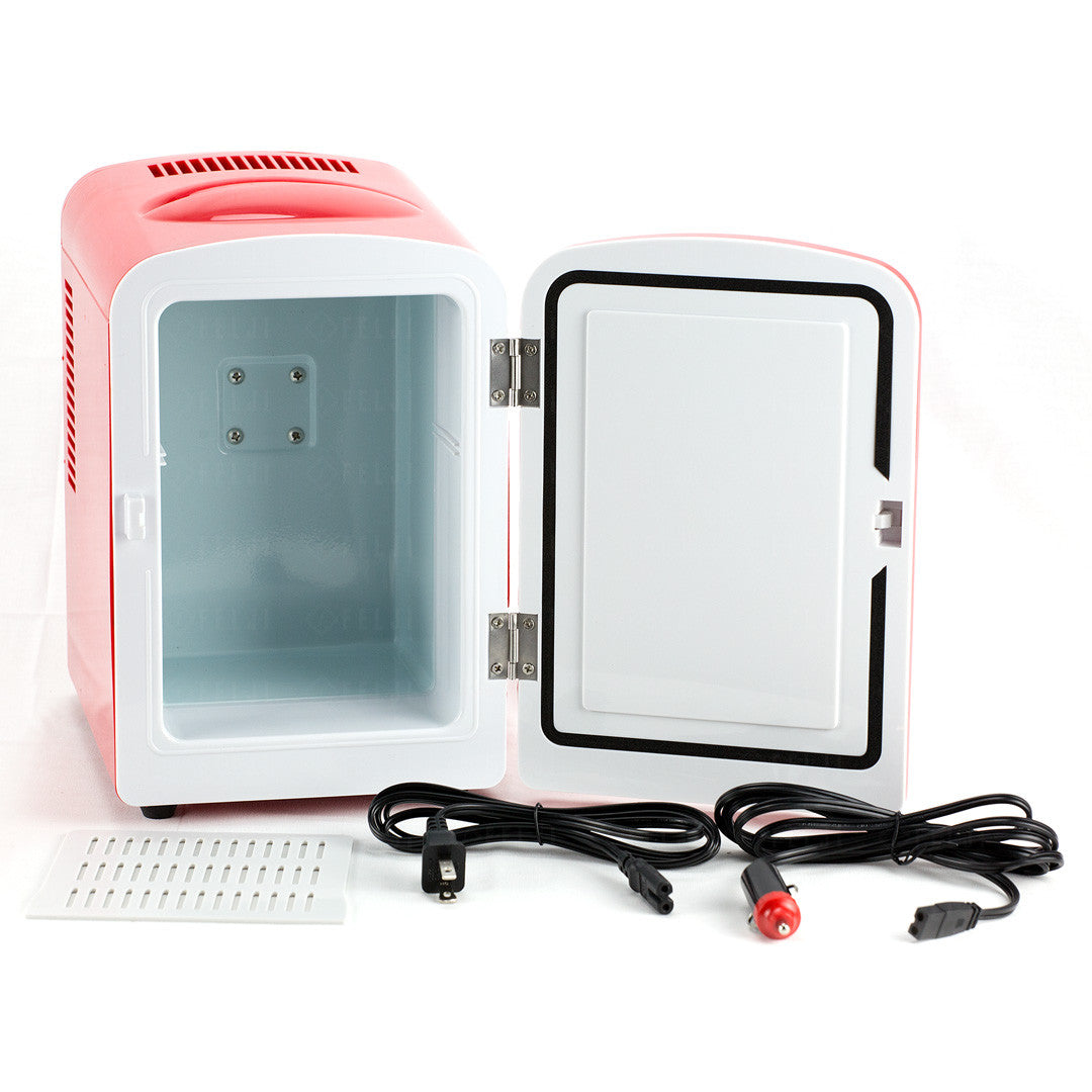 Felji Portable Mini Fridge Cooler And Warmer 4l Ac & Dc Red