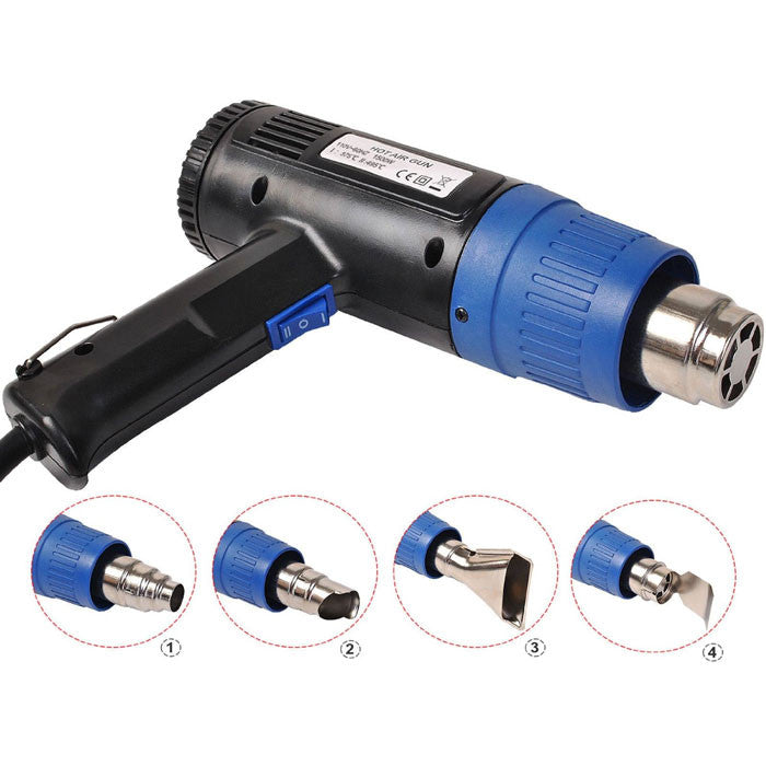 Heat Gun Hot Air Gun Dual Temperature 4 Nozzles Power Tool 1500 W