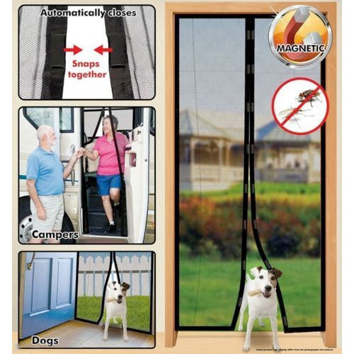 Felji Instant Mesh Screen Door Magnetic Hands Free Bug Mosquito Fly Pet Patio Net