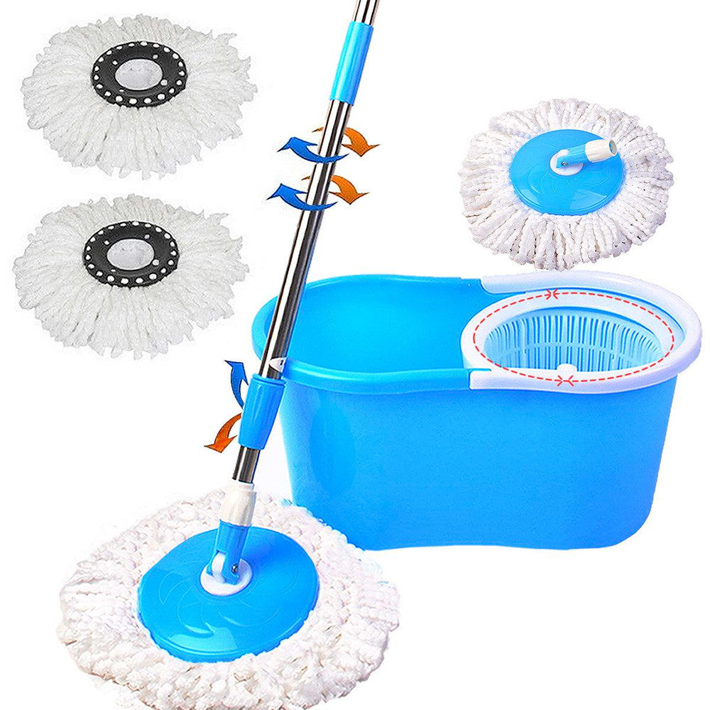 Felji Microfiber Spin Mop Easy Floor Mop With Bucket & 2 Heads (no Pedal)