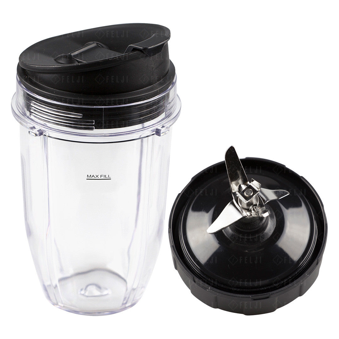 Nutri Ninja 18 Oz Cup With Sip & Seal Lid And Extractor Blade Replacement Combo 427kku450 408kku641 409kku641