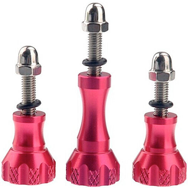 Felji Pink Aluminum Stainless Thumb Knob Bolt Nut Screw Set For Gopro Hd Hero 2/3/4