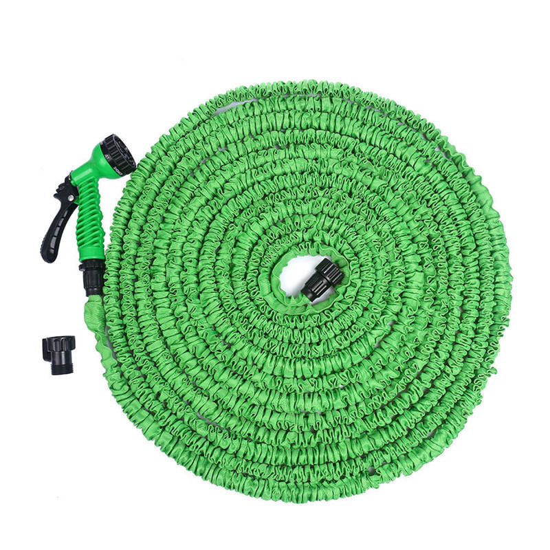 Felji 50 Ft Expandable Garden Water Hose With Green Gun