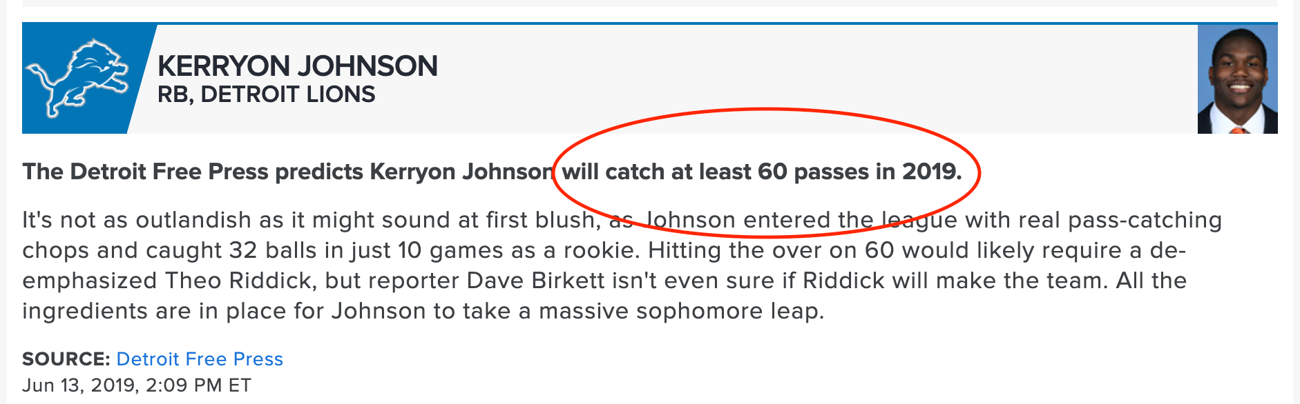 kerryon johnson 2019 fantasy