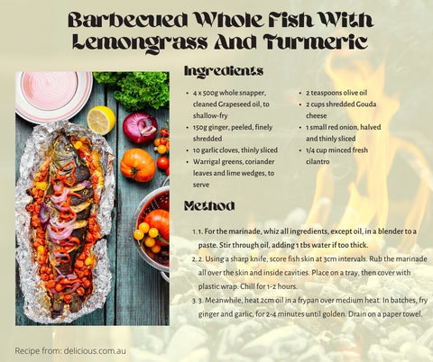 Barbecued Whole Fish With Lemongrass And Turmeric