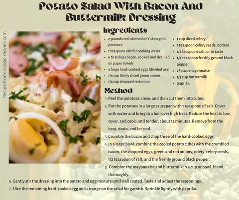 Potato Salad With Bacon And Buttermilk Dressing