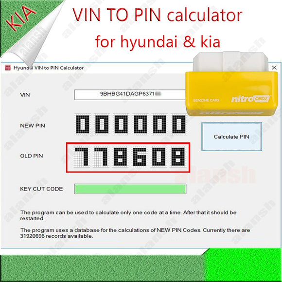 hyundai kia pin code calculator