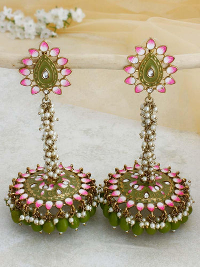 Kalpit New collection of earrings and studs, fancy, Modern, Graceful, Best,  Casual,Fancy diamond ethnic wear latest Pista earrings