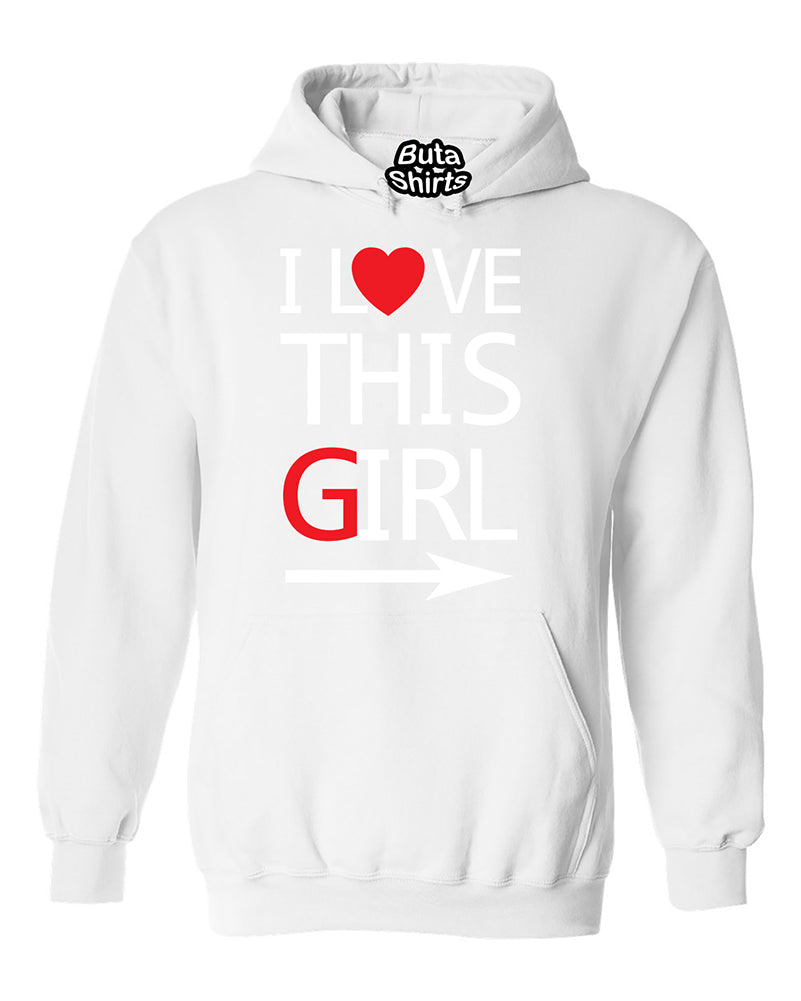 I Love This Girl Couples Matching Valentine's Day Gift Unisex Hoodie ...