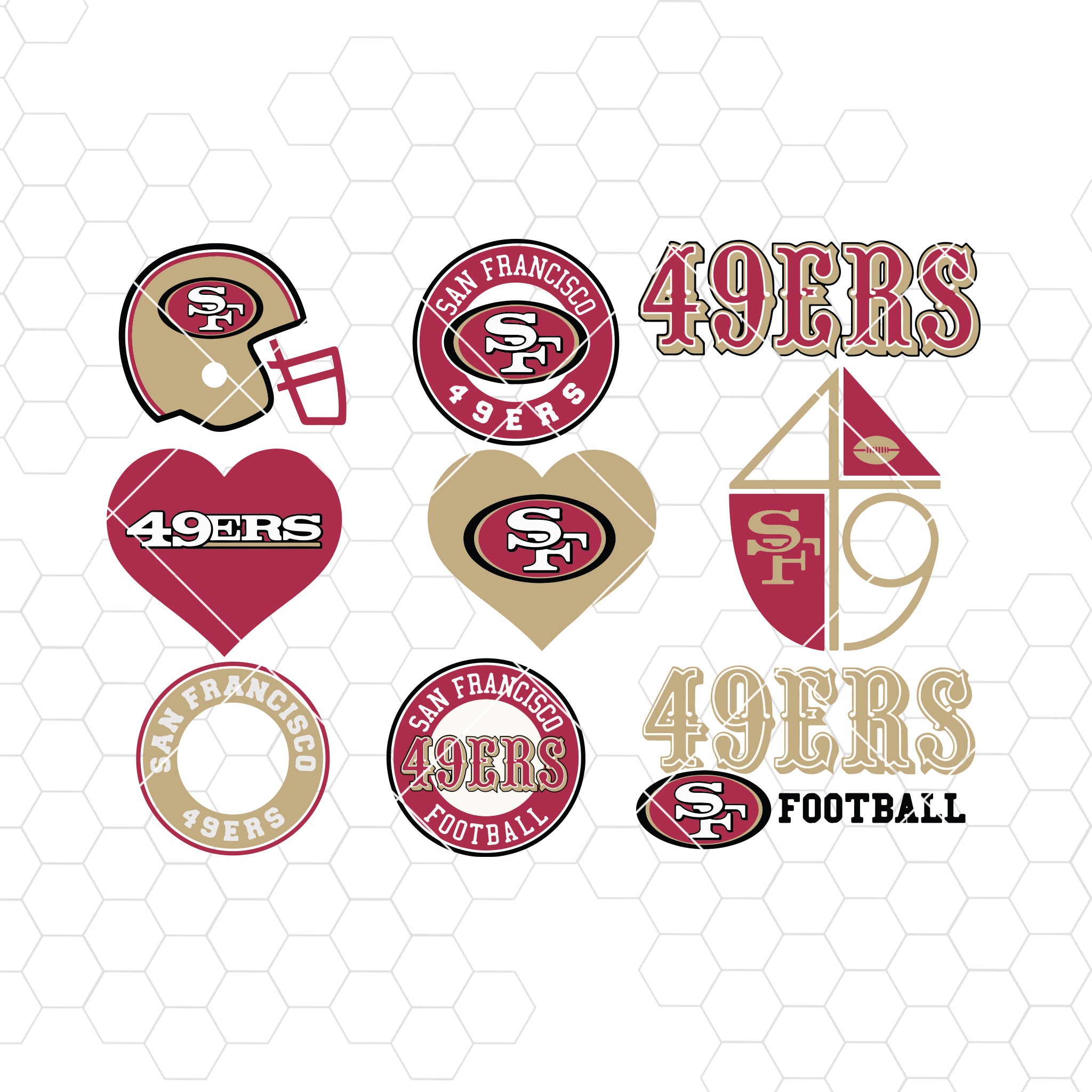 San Francisco 49ers SVG, San Francisco 49ers files, 49ers logo, footba