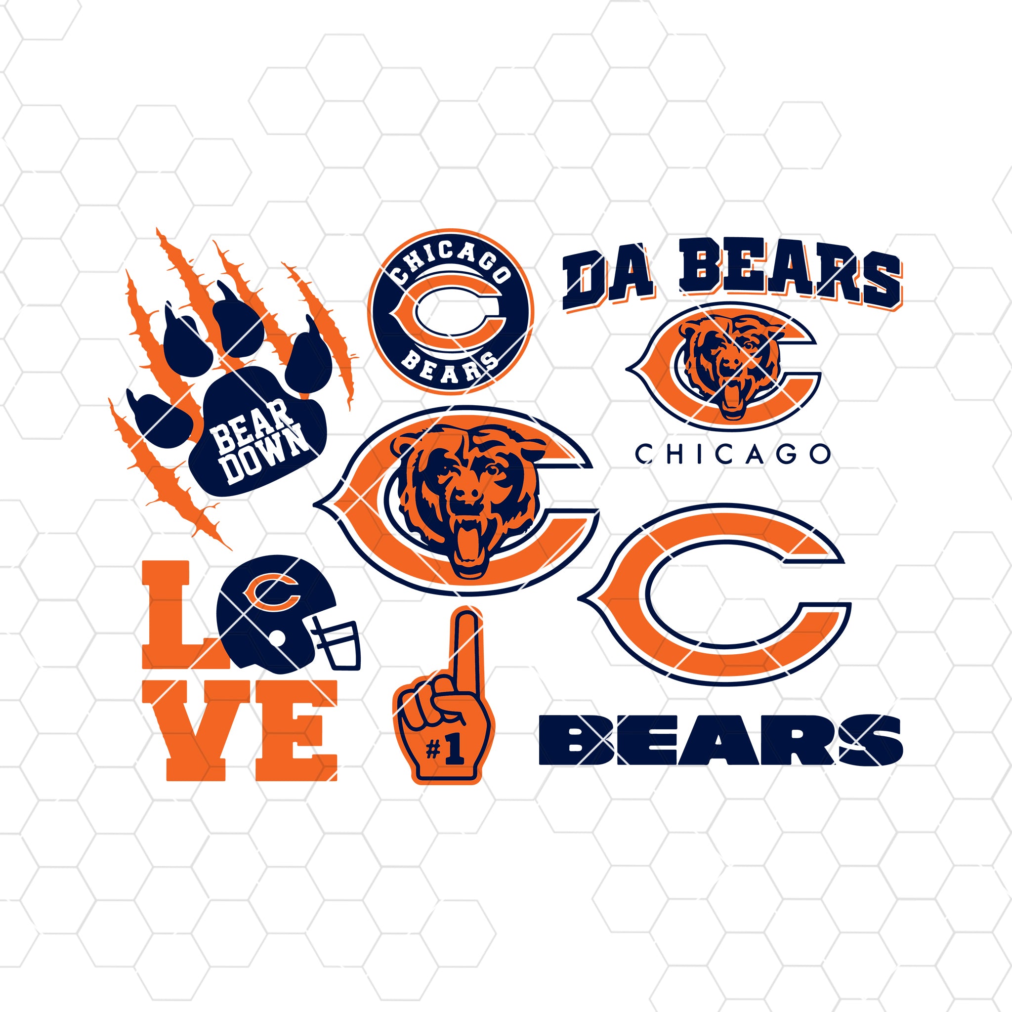 Chicago Bears SVG clipart Cutting Files football baseball Basketball soccer  983s