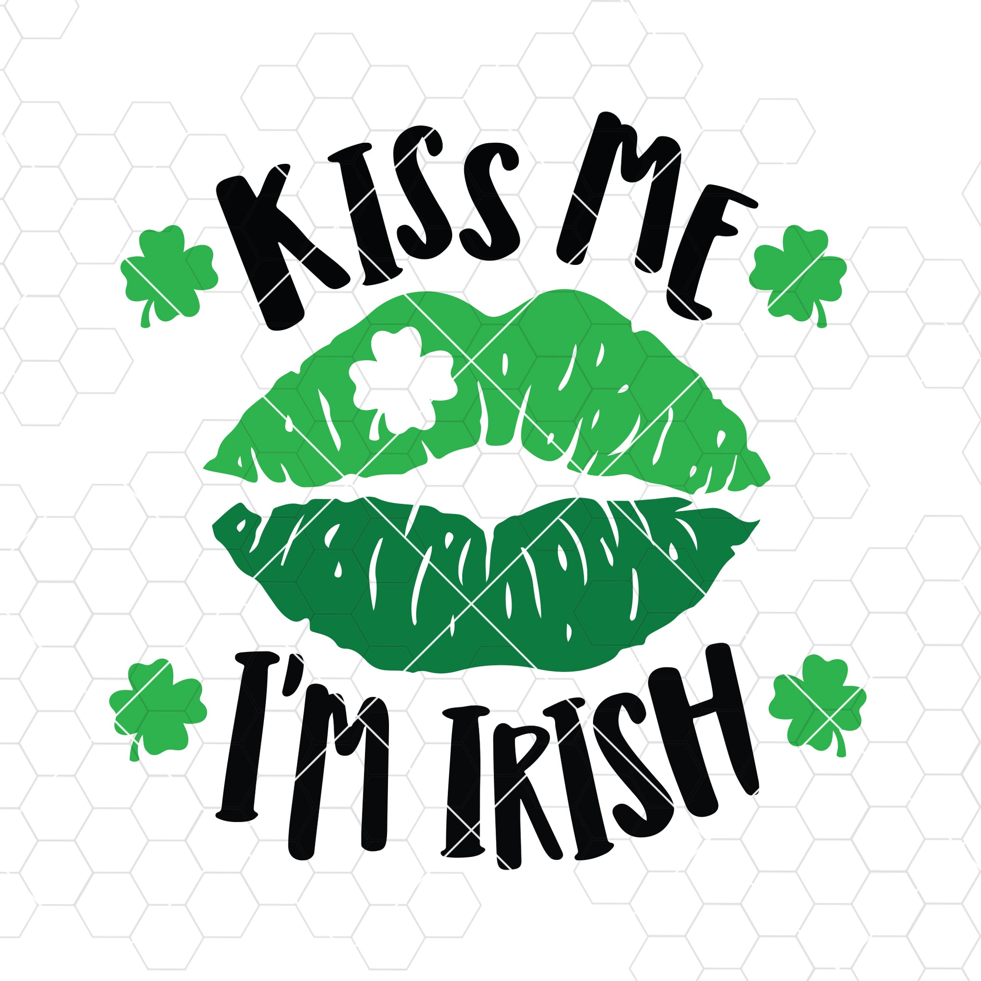 Kiss Me I'm Irish Svg, St. Patrick's Day Svg, Lips Svg, Irish Kiss Svg