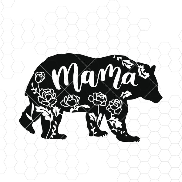 Mama Bear SVG - Mama SVG- Floral Mama Bear SVG - Mama Bear Doranstar ...