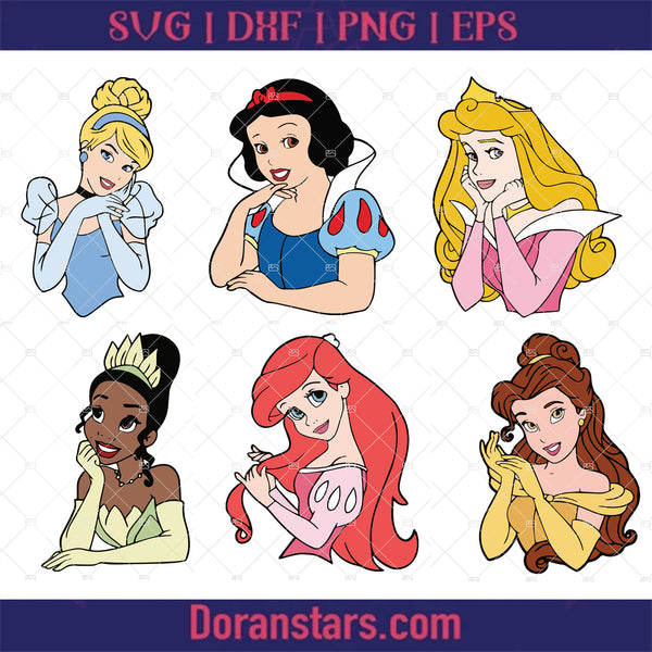 6pcs Layered Disney Princess Svg Disney Trip Svg Princess Svg Pri Doranstars