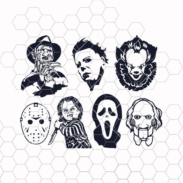 Download Horror Movie Killers Svg Bundle Digital Vector Halloween Pennywise Doranstars