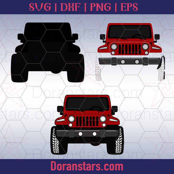 Download Red Jeep Svg Png Eps Dxf Vector Files For Silhouette Cameo Cric Doranstars