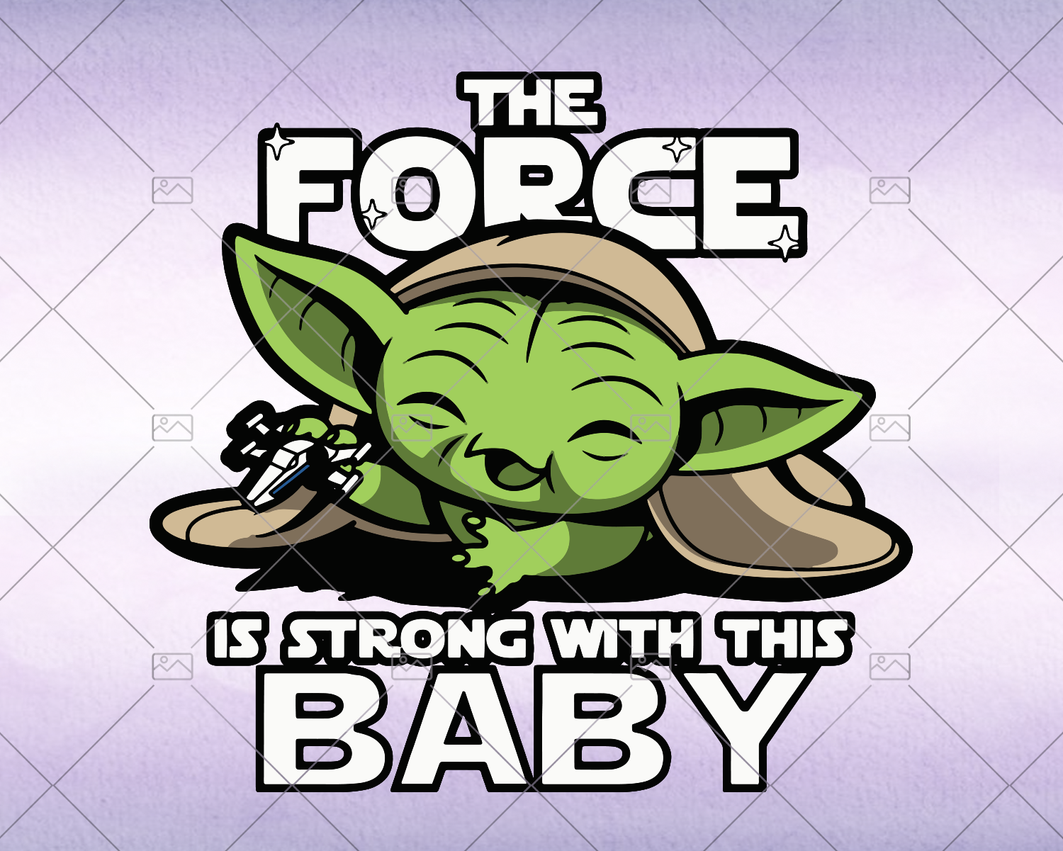 Baby Yoda The Force Is Strong with this baby - Baby yoda svg - Instant ...