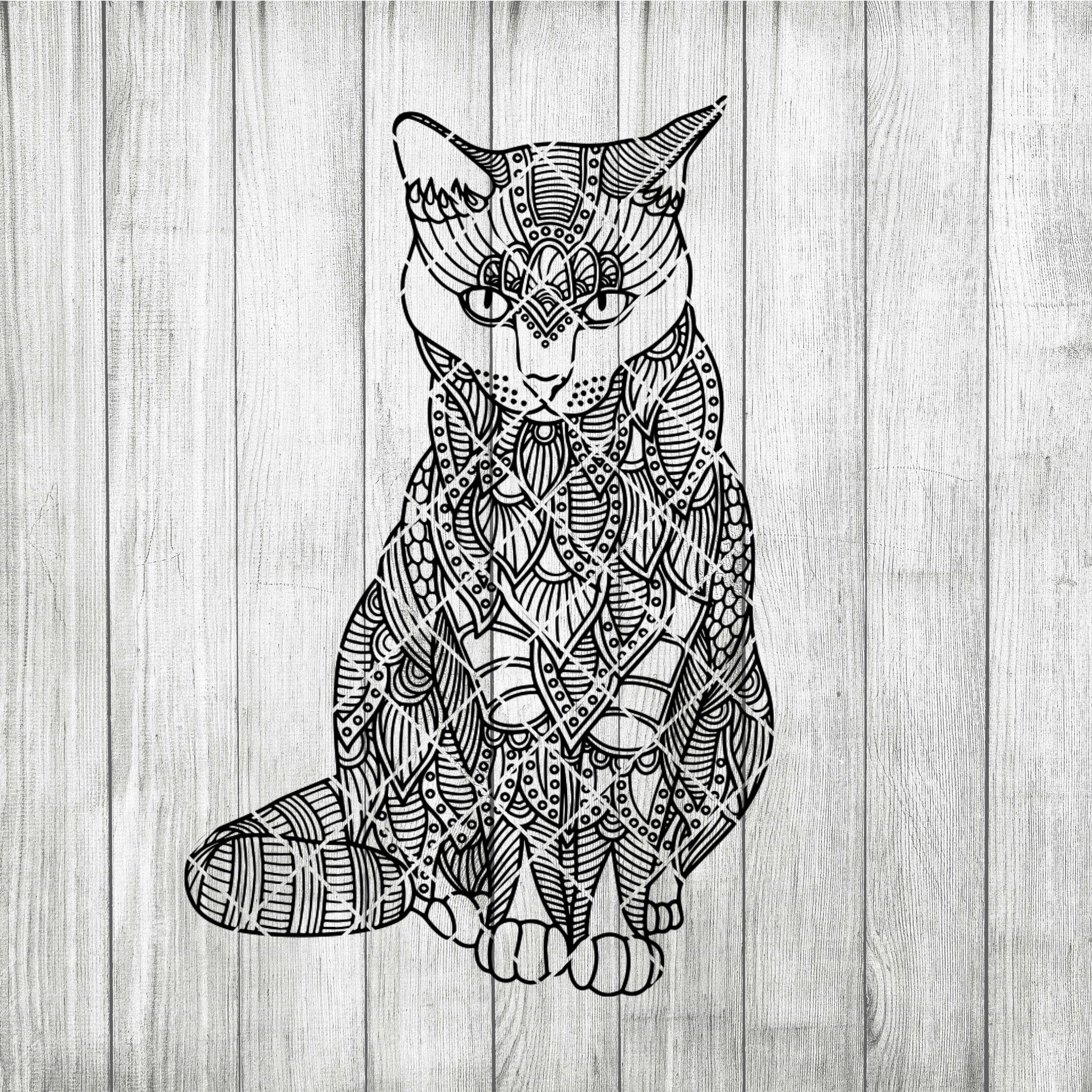 Download Cats Mandala svg, Zentangle Cats svg, Intricate svg File ...