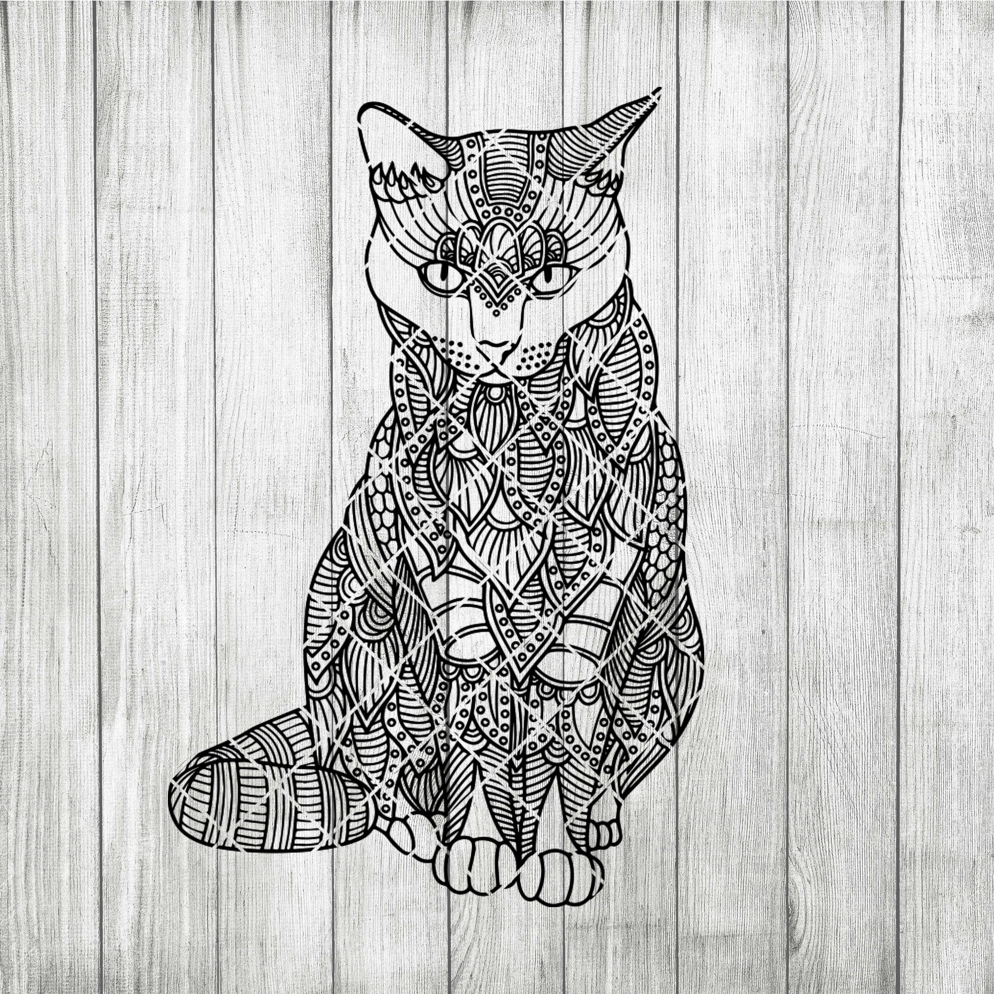 Free Free 121 Cricut Cat Mandala Svg SVG PNG EPS DXF File