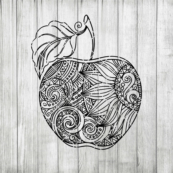 Apple Mandala Svg Zentangle Apple Svg Doranstars