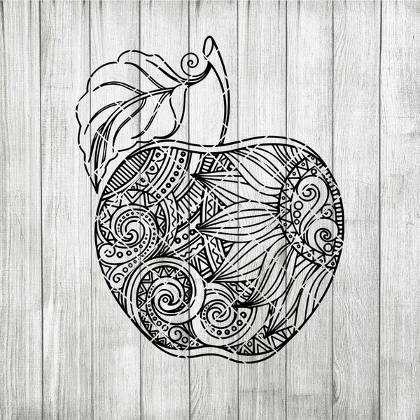 Download Apple Mandala svg, Zentangle Apple svg - DoranStars