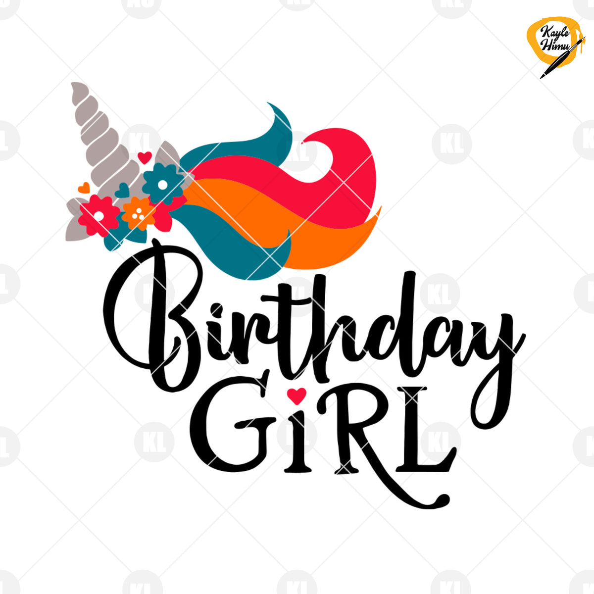 Download Birthday Girl Unicorn Digital Cut Files Svg, Dxf, Eps, Png, Cricut Vec - DoranStars