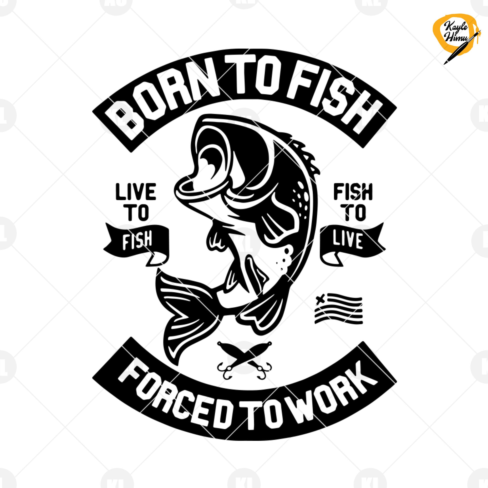 Download Born To Fish Digital Cut Files Svg, Dxf, Eps, Png, Cricut Vector, Digi | Doran Star