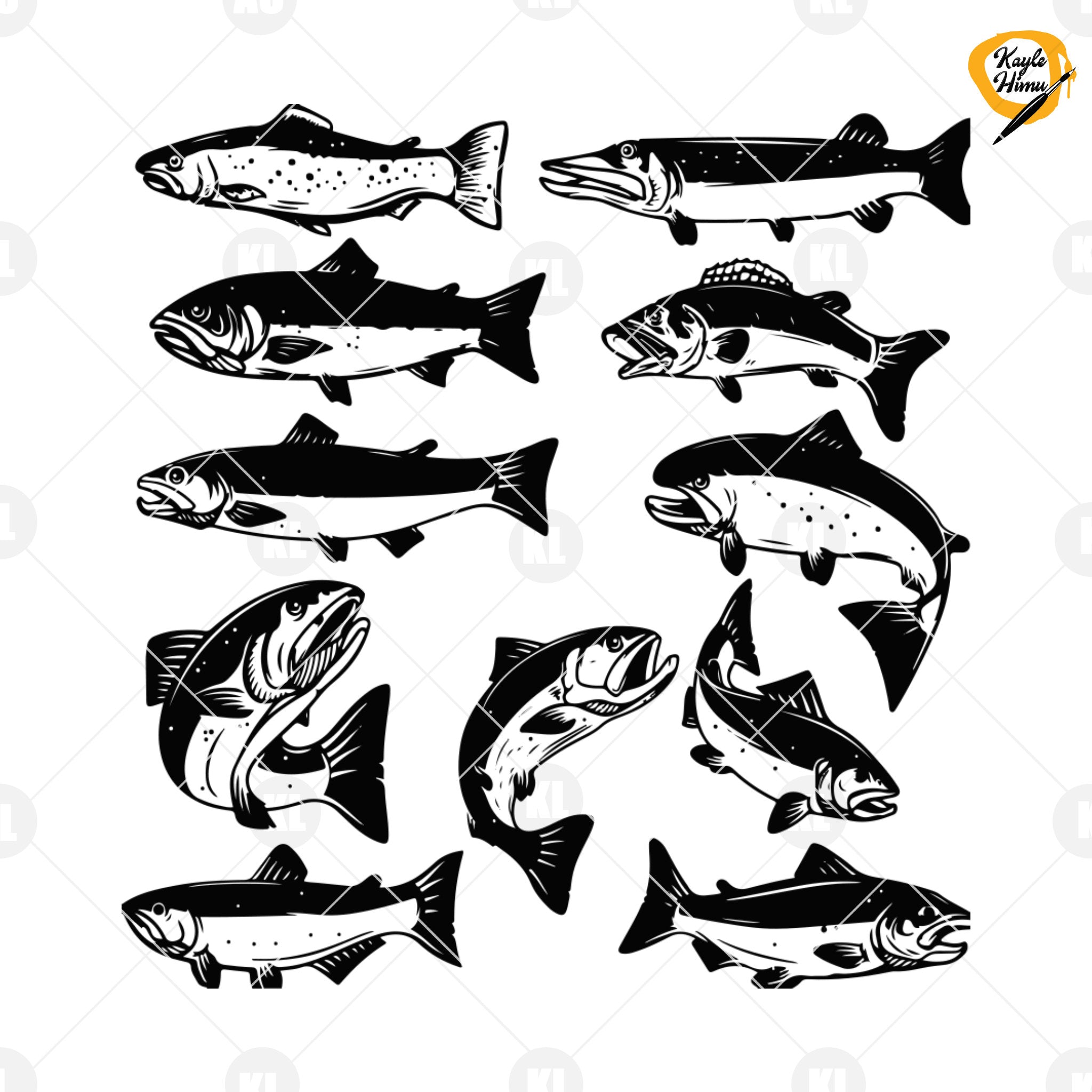 Download Fish Svg Bundle Digital Cut Files Svg, Dxf, Eps, Png, Cricut Vector, D | Doran Star