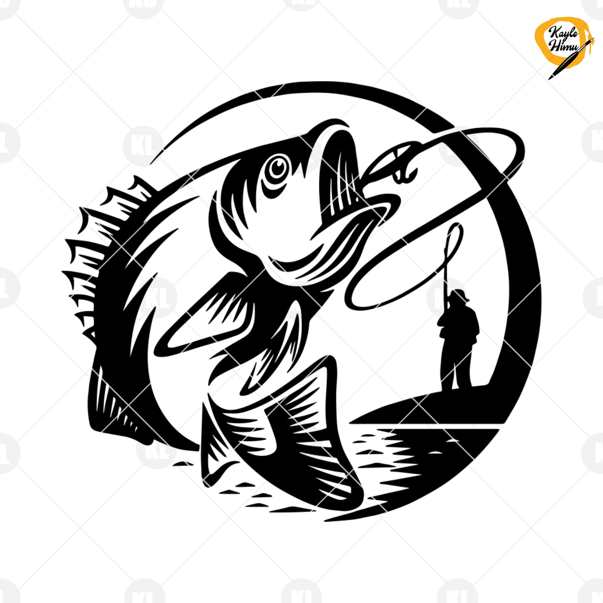Download Fishing Logo Digital Cut Files Svg, Dxf, Eps, Png, Cricut ...