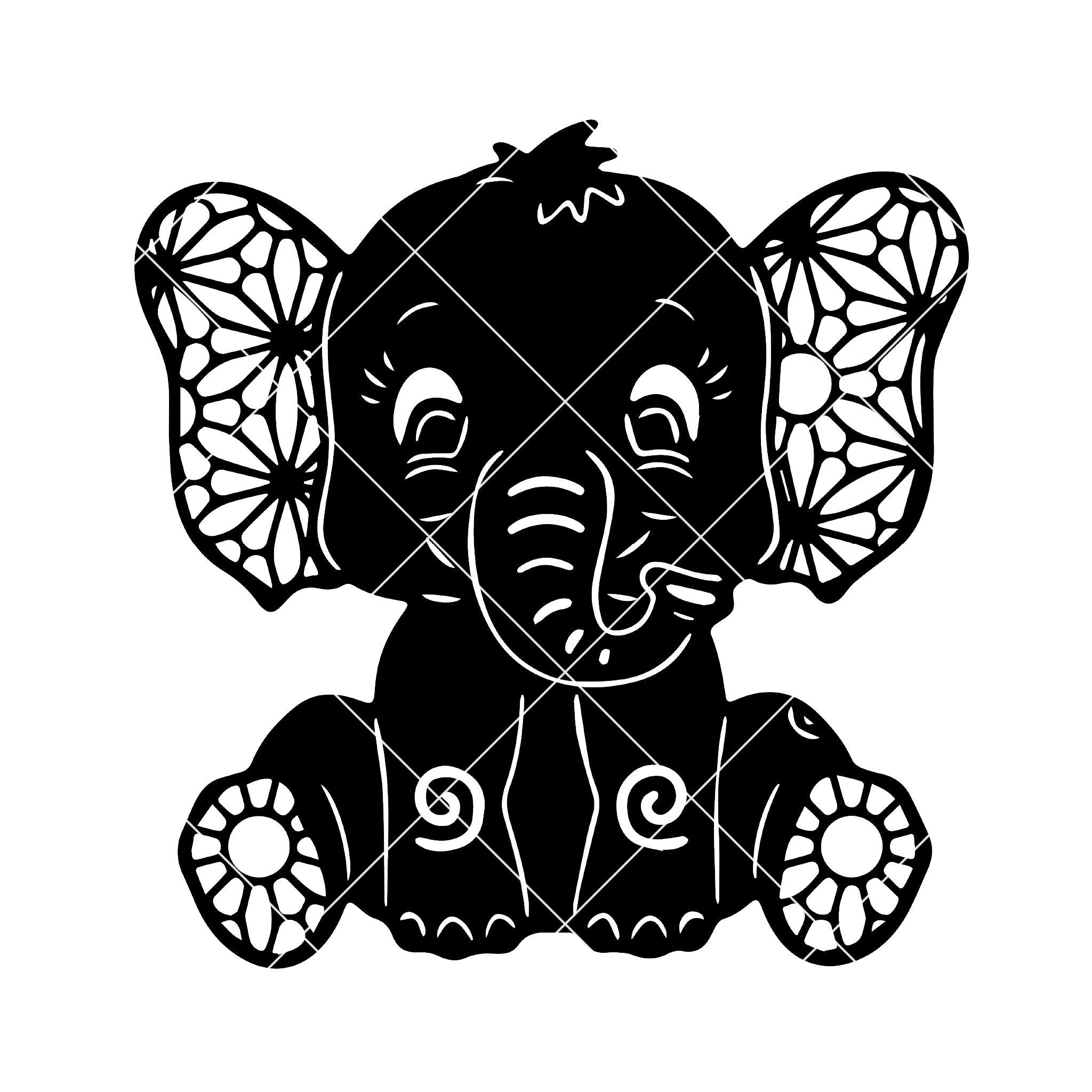 Download Baby Elephant Digital Cut Files Svg, Dxf, Eps, Png, Cricut ...